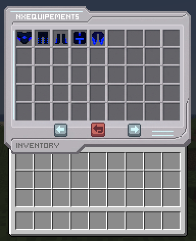 The menu showing the individual armour pieces inside a set