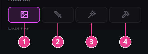 The four Held as buttons, numbered