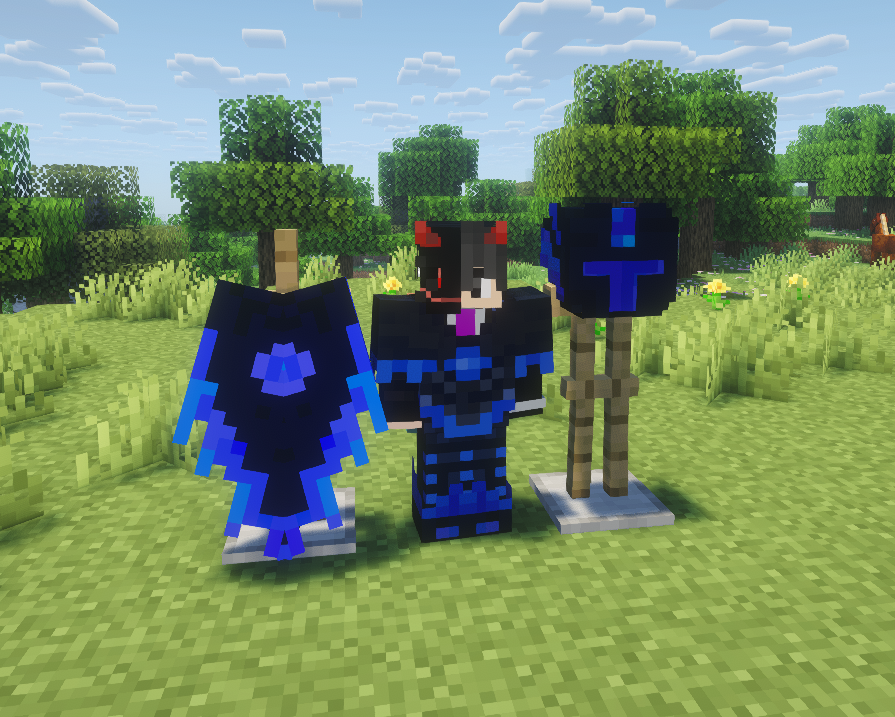 Custom armour and elytra worn in Minecraft