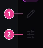 Close-up of the two greyed-out rail buttons