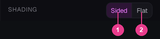 The Shading toggle with both options numbered
