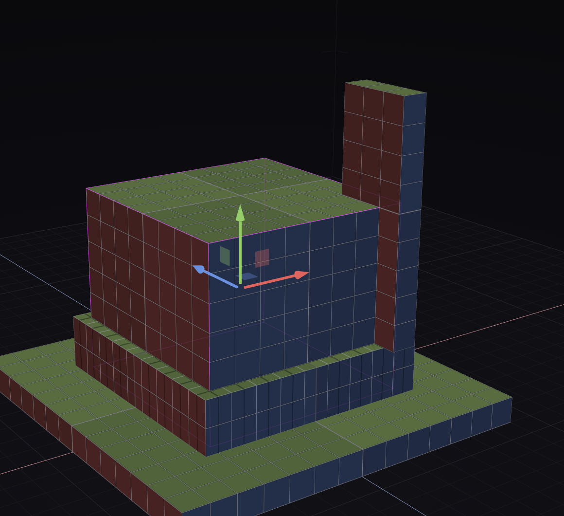 The build volume walls and ceiling drawn faintly around a model