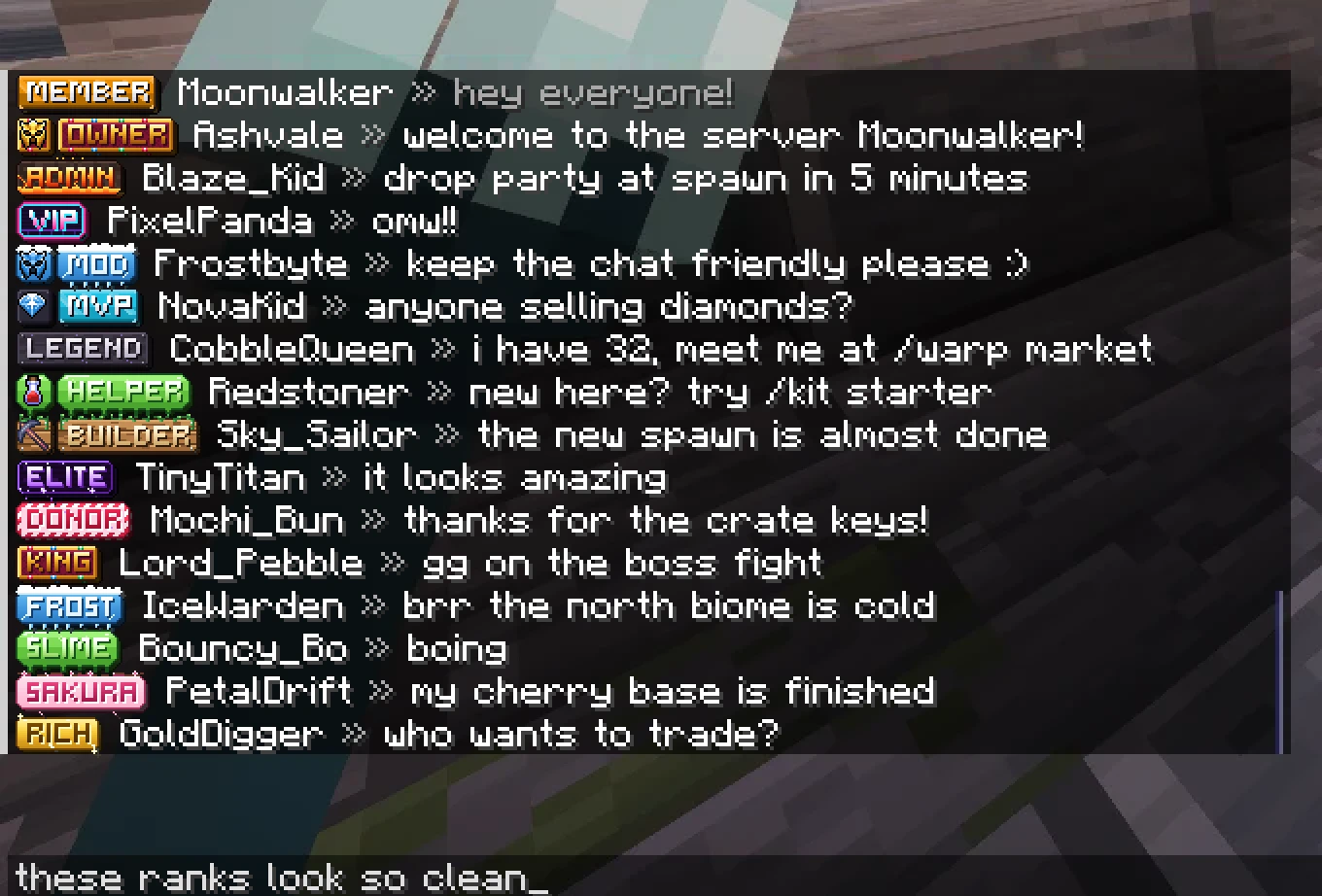 Ranks in chat